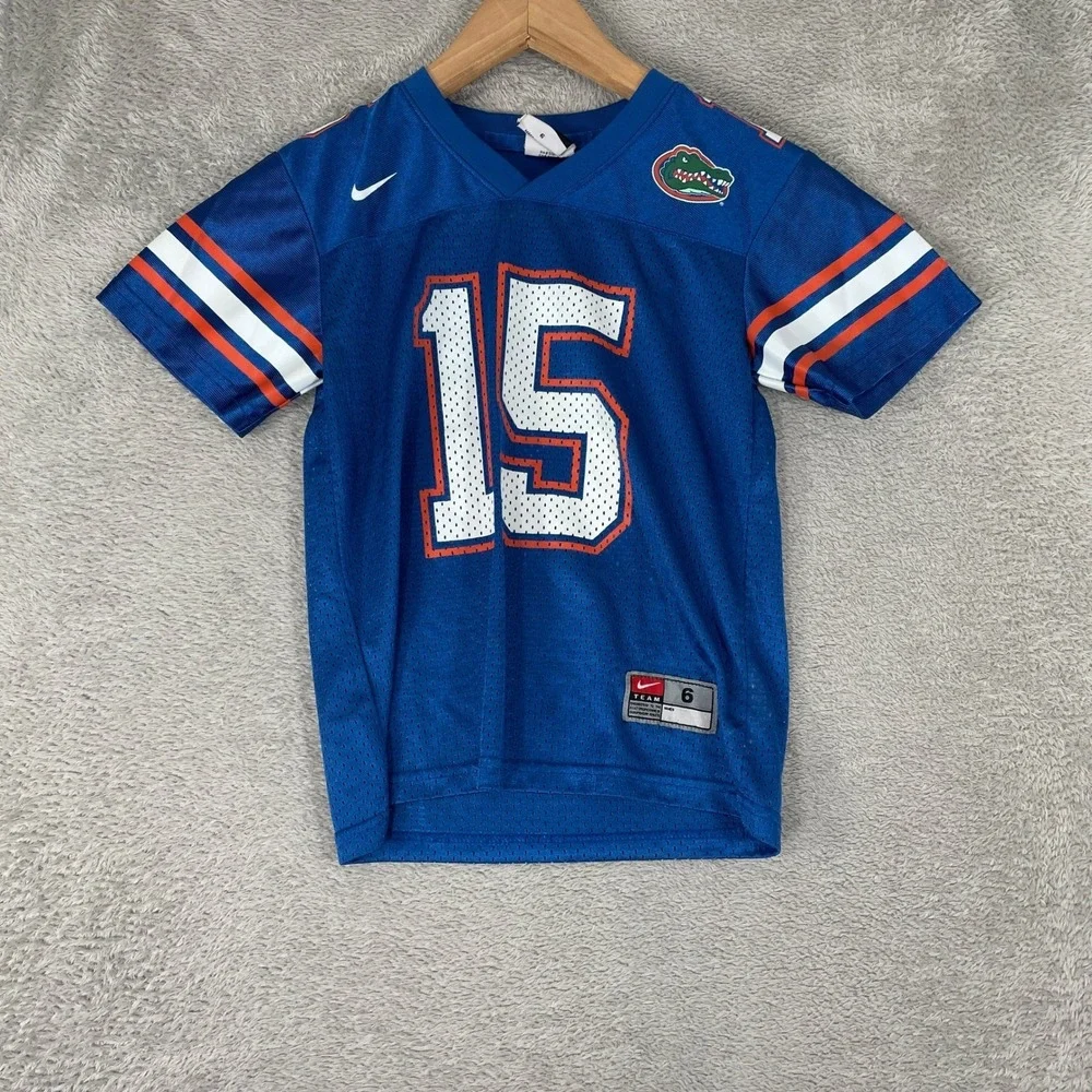 Florida Gators Football Jersey Kids Size 6 Blue Nike Tim Tebow NCAA Y2K